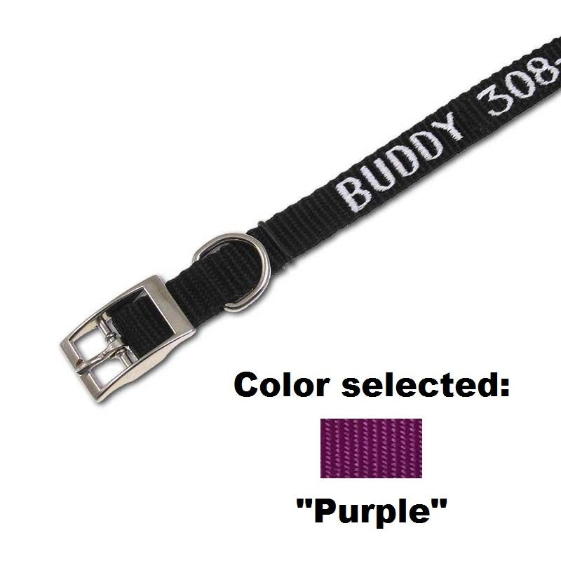 Traditional Collar - 5/8" Width - with Embroidery, - Lucky Pet